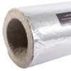 Close-up view of the end of a thermal pipe sleeve 108mm showing the insulation material and silver outer layer
