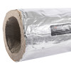 Close-up of the end of a thermal pipe sleeve 140mm showing insulation and metallic outer layer