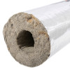 Close-up of the end of a thermal pipe sleeve 42mm showing the inner insulation and outer silver wrapping