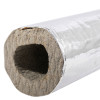 thermal pipe sleeve 80mm shown from the end with silver outer layer and hollow centre