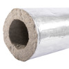 Thermal pipe sleeve 89mm showing the hollow insulated core and reflective outer layer from the end angle