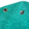 Close-up of an eyelet on the astroflame fire rated luminaire canopy single fabric in green color
