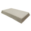 Rectangular astroflame fire rated luminaire cover with a rough textured surface in light grey color