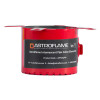 astroflame 4hr intumescent pipe collar small shown from the side with red metal casing and label visible