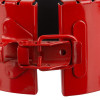 Close up of the fastening mechanism on an astroflame 4hr intumescent pipe collar 90mm