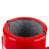 Close-up detail of the red astroflame 4hr intumescent pipe collar 32mm showing the inner textured surface
