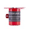 Side label on astroflame intumescent pipe collars small showing product code and contact information