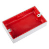 angled view of astroflame pfp putty pad internal double installed showing white rectangular base with red putty inside