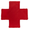 Flat red astroflame pfp putty pad internal single shaped like a cross shown on a white background