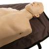 brayden im13 red cpr manikin lying flat on a dark mat with red illumination showing upper torso and head