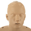 Top view of brayden im13 red cpr manikin with red illumination showing the head and shoulders