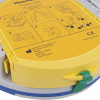 heartsine samaritan pad 350p trainer showing the back rewind pad pak with labelled instructions and company information