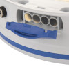 Heartsine Samaritan Pad 350P trainer showing the charging point with blue cover open revealing metal contacts
