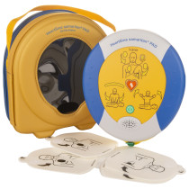 HeartSine samaritan pad 350p trainer kit with training device, electrodes and yellow carry case