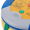 Closeup of the speaker on the heartsine 500p trainer unit showing part of the casing and control button