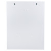 Back view of the heartsine white internal cabinet showing mounting points and plain white surface