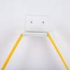 heartsine white internal cabinet metal hook with two screws and yellow cord attached