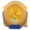 front view of heartsine samaritan pad defibrillator wall bracket showing instructions and controls