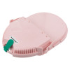 angled view of heartsine samaritan paediatric pak pads in pale pink with green latch on white background