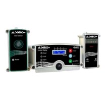 analox ax60 display co2 sensor blue strobe alarm group showing front view of three connected units with buttons and display screen