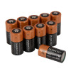 zoll aed plus battery pack showing nine Duracell lithium batteries with one lying down displaying expiry date