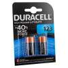 Two Duracell lithium batteries in packaging for zoll aed plus battery pack showing product code 123