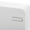 black and decker carbon monoxide alarm close-up showing rectangular test and silence button on the device