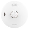 Front view of the black and decker kitchen 10yr battery heat alarm showing the central sensor and brand logo