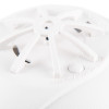 closeup of the black and decker mains powered kitchen heat alarm showing the white plastic outer casing and button