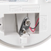 Close up detail of the battery clip inside the black and decker mains powered kitchen heat alarm