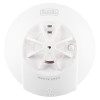 front view of black and decker mains powered kitchen heat alarm showing circular shape and test button