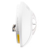 Black and Decker mains powered kitchen heat alarm showing the side view of the white device and connection points