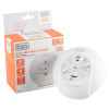 black and decker mains powered kitchen heat alarm shown next to its orange and white box
