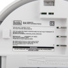 black and decker mains powered smoke alarm label showing electrical and safety information