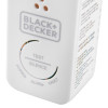 close-up of the button on the black and decker connected 10yr battery carbon monoxide alarm with test and silence labels