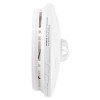 Side view of black and decker kitchen 10yr battery wireless heat alarm showing vented edges and warning label