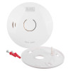 Black and Decker smoke alarm with mounting plate and screws shown separately on a white background