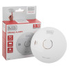 black and decker smoke alarm with packaging box showing product and branding visible