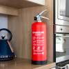 Britannia P50 2ltr Water Mist Fire Extinguisher Next to Kettle and Oven in a Kitchen
