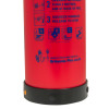 Close up of the bottom section of the p50 service free 2kg powder extinguisher showing instructions and symbols