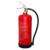 back of britannia p50 fluorine free a foam service free fire extinguisher showing label and hose