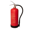 Back view of a red p50 fluorine free b foam extinguisher showing the handle and hose