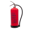 Back view of a p50 service free 6kg powder extinguisher showing the rear label and hose attachment