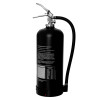 Black Befw6Pv 6L Pv Stop P50 Fire Extinguisher back view showing label and hose on white background