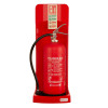 p50 6ltr water mist fire extinguisher on a red stand against a white background