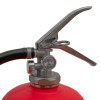 Close up of the handle and gauge on a p50 service free 9kg powder extinguisher