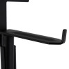 Close up of the black bracket part of the p50 fire extinguisher stand showing its shape and texture