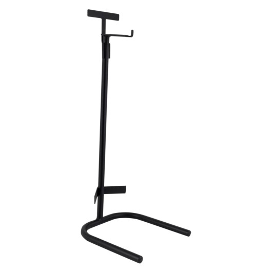 p50 fire extinguisher stand black with id sign bracket shown at an angled view against a white background