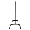 Front view of a p50 fire extinguisher stand in black with a tall vertical post and wide curved base