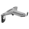 A silver metal bracket featuring two rounded screw holes and bent tabs for mounting applications.